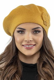 Vivisence 7037Kmpl Komplet beret+szalik, miodowy