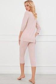 Italian Fashion Puntini r.3/4 sp.3/4 Nocna piżama, druk/róż pudrowy