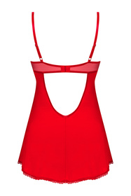 Obsessive Ingridia chemise Nocna komplet koszulka + stringi, czerwony