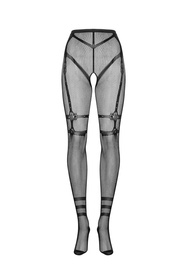 Obsessive Crotchless Tights S123 Wyrób pończoszniczy rajstopy, czarny