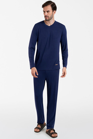 Italian Fashion Akord Men dł.r. dł.sp. Nocna piżama, granat