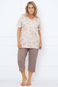 Italian Fashion Ermida kr.r. sp.3/4 Nocna piżama, druk/cappuccino