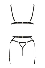 Passion Meggy set Nocna komplet biustonosz + stringi, black