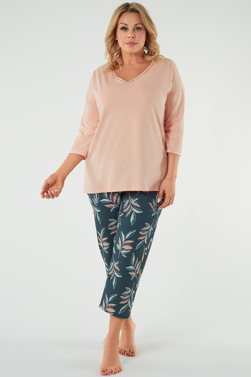 Italian Fashion Julietta r.3/4 sp.7/8 Nocna piżama, łosoś/druk