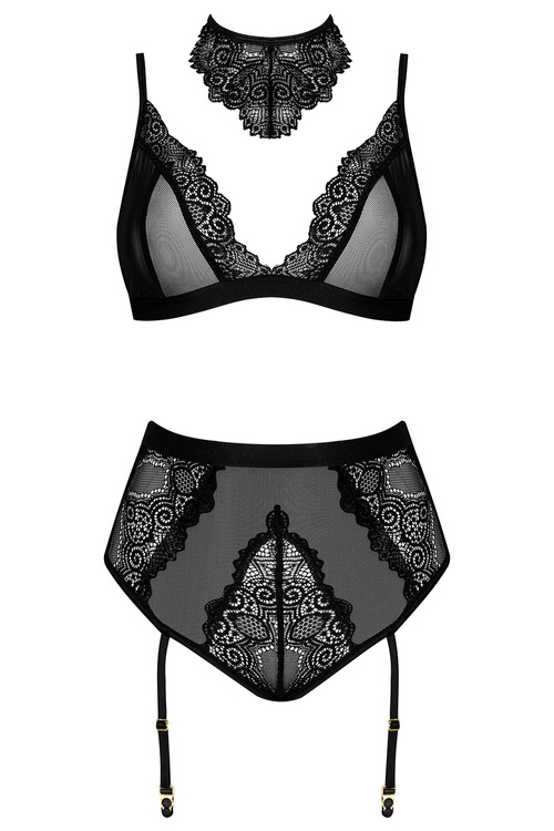 Beauty Night Cristalyn set BN6755 Нічна комплект: бюстгальтер + трусики, чорний
