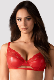 Obsessive Aliosa 2-pcs set Nocna komplet biustonosz + stringi, red
