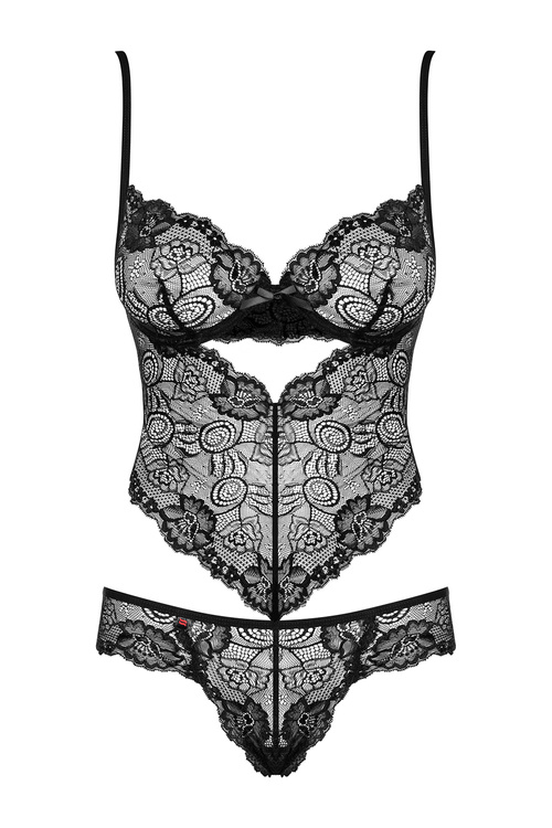 Obsessive Alluria teddy Body sexy, czarny
