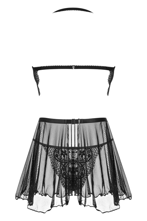 Beauty Night Dark Mirage chemise BN6744 Нічна комплект майка + стрінги, чорний
