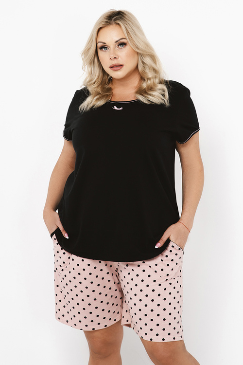 Italian Fashion Bonilla kr.r. kr.sp. Nocna piżama, czarny/druk
