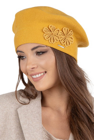 Vivisence 7007 Nakrycie głowy beret, miodowy