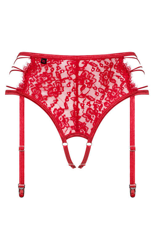 Obsessive Rediosa garter belt Pas do pończoch niski, czerwony