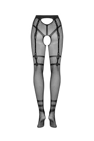 Obsessive Crotchless Tights S123 Wyrób pończoszniczy rajstopy, czarny