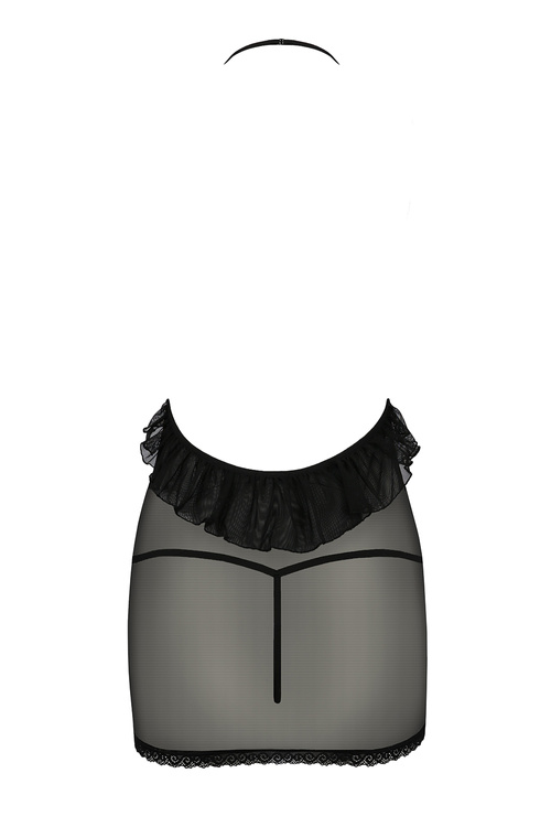 Passion Erza chemise Nocna komplet koszulka + stringi, black