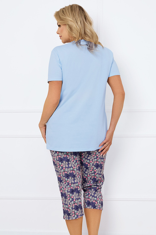 Italian Fashion Carbonia kr.r. sp.3/4 Nocna piżama, niebieski/druk