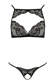 Passion Veronique set Nocna komplet biustonosz + stringi, black