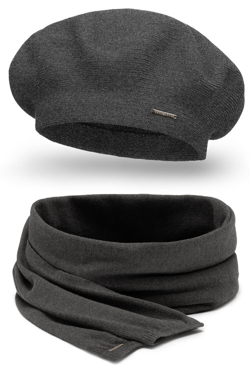 Vivisence 7005Kmpl Komplet beret+szalik, ciemnoszary