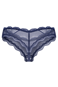 Obsessive Nightly Blue crotchless thong Majtki stringi otwarte, navy blue