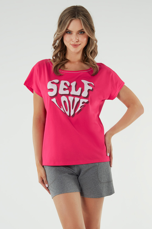 Italian Fashion Selfie kr.r. kr.sp. Nocna piżama, amarant/melanż