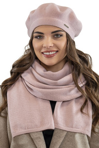 Vivisence 7005Kmpl Komplet beret+szalik, różowy
