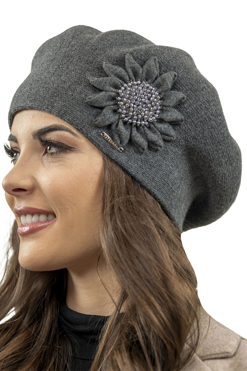 Vivisence 7048 Nakrycie głowy beret, ciemnoszary