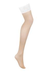 Obsessive Heavenlly stockings Wyrób pończoszniczy pończochy samonośne, biały