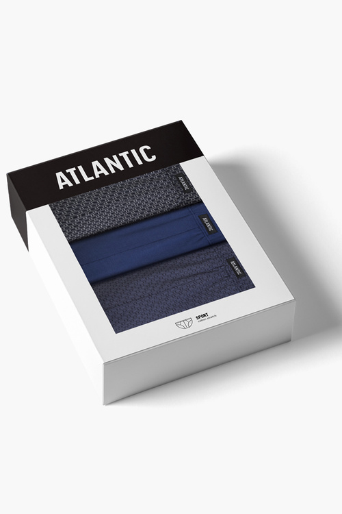 Atlantic 3MP-214 3-pack Majtki slipy, granat/ciemnoniebieski/denim