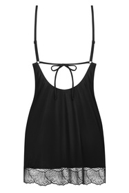 Obsessive Lobellis chemise & thong Nocna komplet koszulka + stringi, czarny