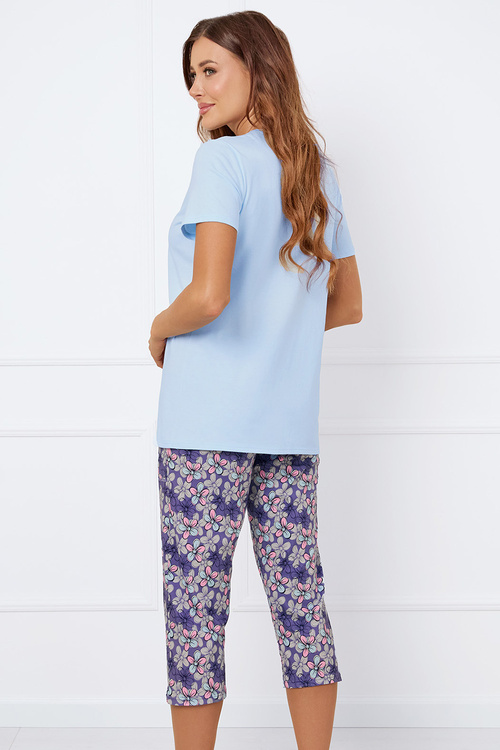 Italian Fashion Carbonia kr.r. sp.3/4 Nocna piżama, niebieski/druk