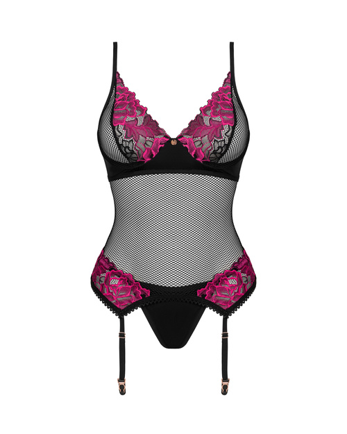Obsessive Rosenty corset Gorset sexy, czarny