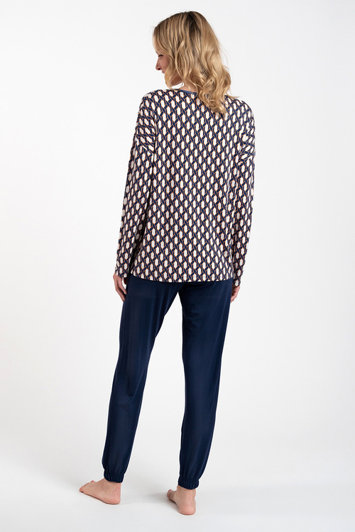 Italian Fashion Milda dł.r. dł.sp. Nocna piżama, druk/granat