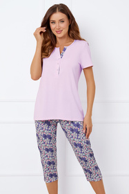 Italian Fashion Carbonia kr.r. sp.3/4 Nocna piżama, róż/druk