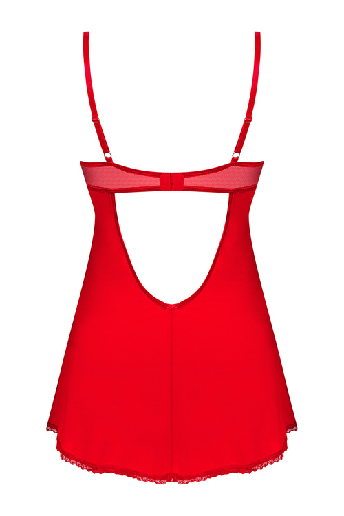 Obsessive Ingridia chemise Nocna komplet koszulka + stringi, czerwony