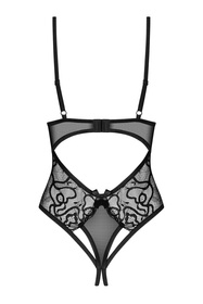 Obsessive Blomentis crotchless teddy Body sexy, czarny