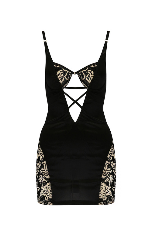 Casmir Victoria chemise Nocna komplet koszulka + stringi, black