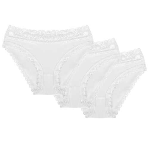 Wol-Bar Soft Lovely 3-pak Majtki figi, biały