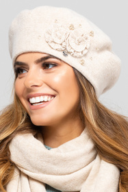 Kamea Barcelona Nakrycie głowy beret, beżowy