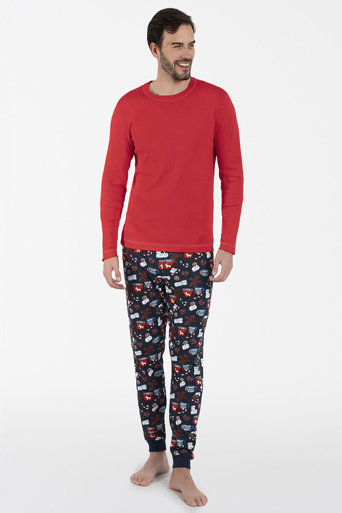 Italian Fashion Rojas dł.r. dł.sp. Nocna piżama, czerwony/druk