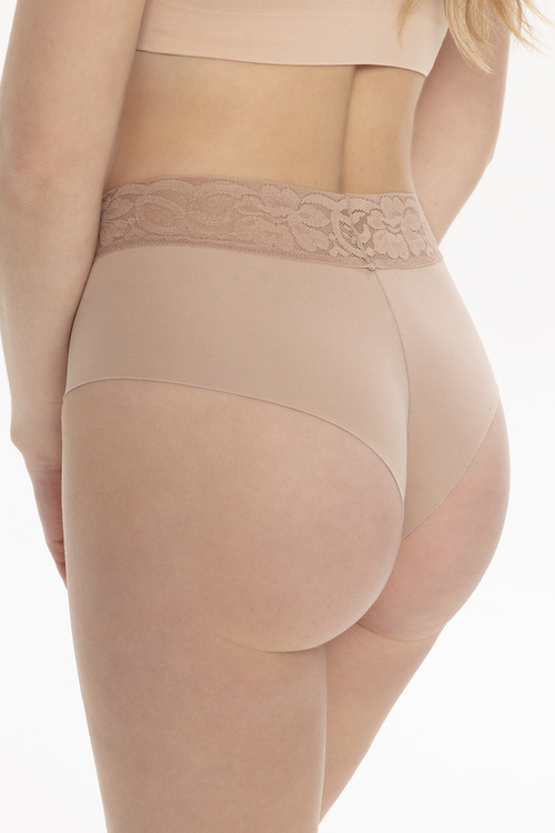 Julimex COTTON MOOD Brasil Majtki wysokie brazyliany, beżowy