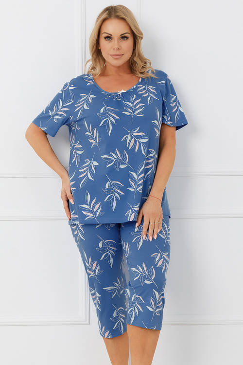 Italian Fashion Perina kr.r. 3/4 sp. Nocna piżama, druk/niebieski