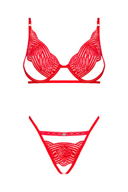 Obsessive Mellania set Nocna komplet biustonosz + figi, czerwony