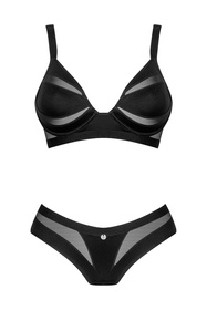 Obsessive Chic Amoria 2-pcs set Nocna komplet biustonosz + figi, czarny