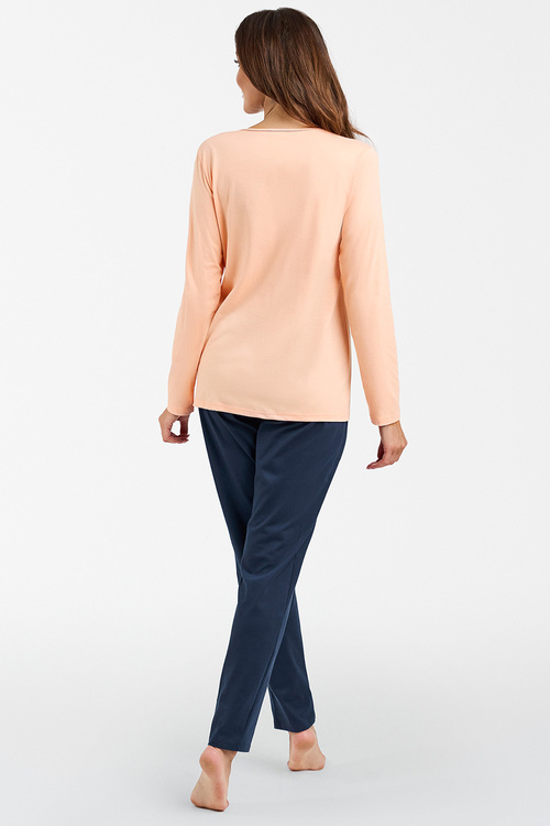 Italian Fashion Arietta dł.r. dł.sp. Nocna piżama, łosoś/granat