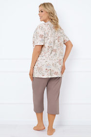 Italian Fashion Ermida kr.r. sp.3/4 Nocna piżama, druk/cappuccino