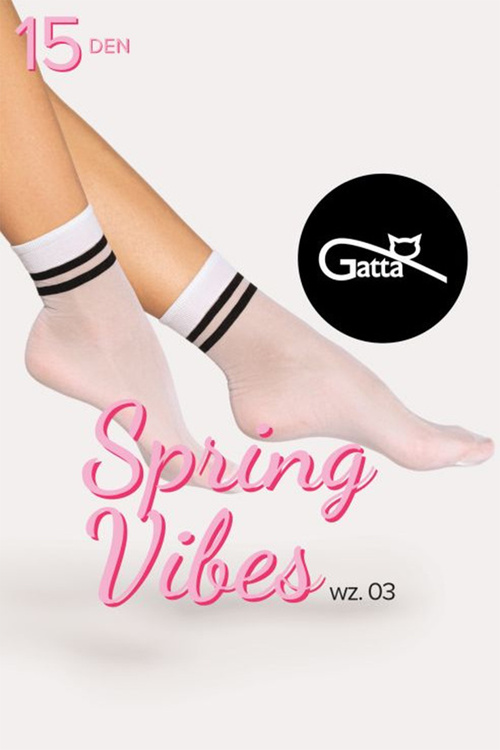 Gatta Spring Vibes 03 15 DEN Wyrób pończoszniczy skarpetki, bianco-nero