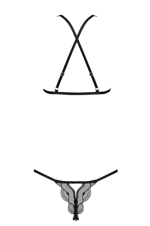 Beauty Night Angie set BN6709 Нічна комплект: бюстгальтер + стрінги, чорний