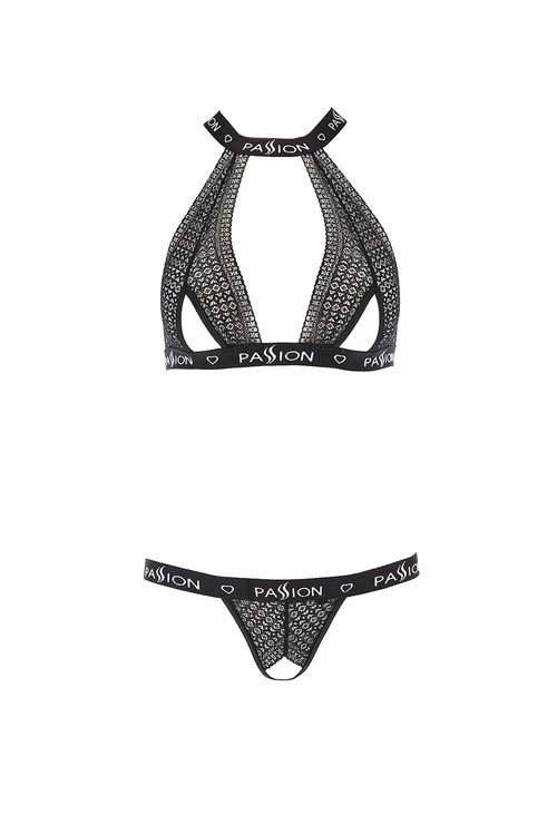 Passion Mirajane set Nocna komplet biustonosz + stringi, black
