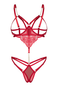 Obsessive Matildea crotchless teddy Body sexy, czerwony