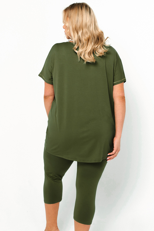 Italian Fashion Natura kr.r. sp.3/4 Nocna piżama, khaki