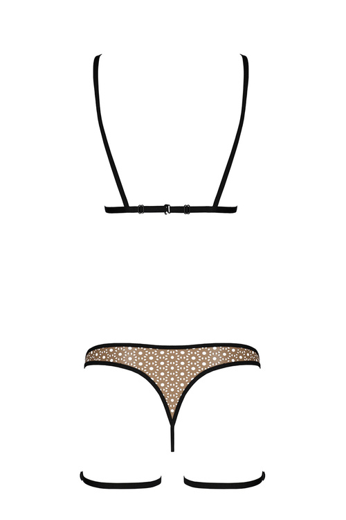 Passion Gabi set Nocna komplet biustonosz + stringi, black