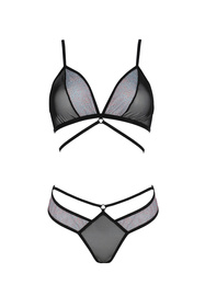Avanua Carina set Nocna komplet biustonosz + stringi, black